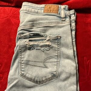 American Eagle Outfitters Light Blue Distressed Jeans